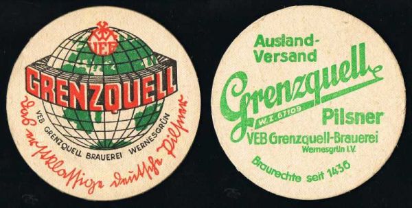 grenzquell brauerei ddr bierdeckel
