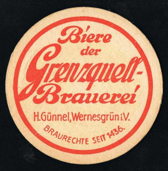 grenzquell brauerei vorkriegsbierdeckel vk