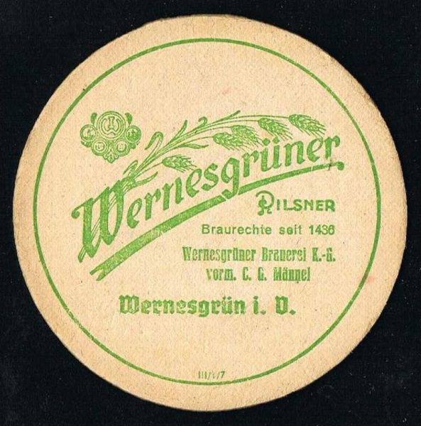 wernesgrüner brauerei ddr bierdeckel