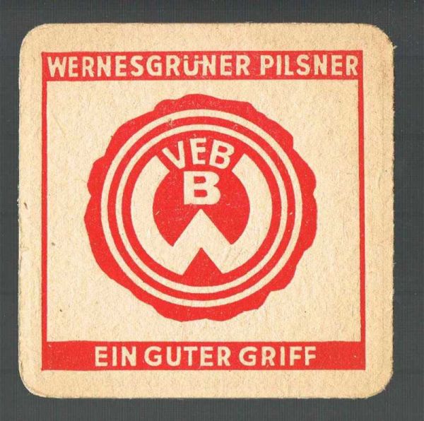 wernesgrüner brauerei ddr bierdeckel