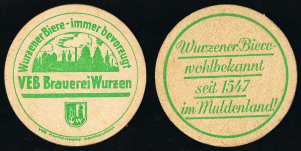 wurzen brauerei ddr bierdeckel